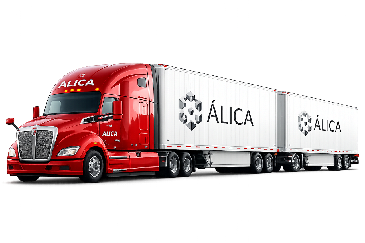 Tractocamión con dos cajas secas de 40 pies